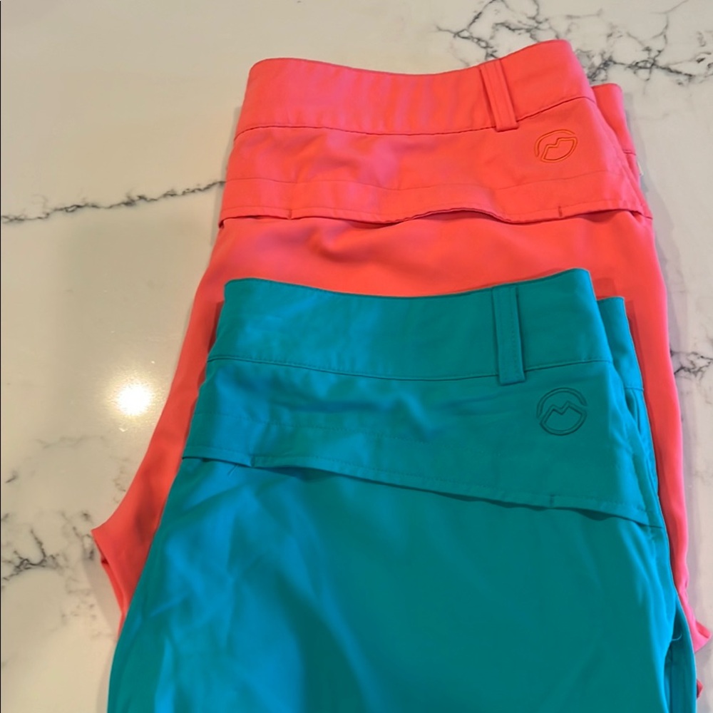 MAGELLAN pair L Women's Teal and Coral Shorts - Picture 4 of 5